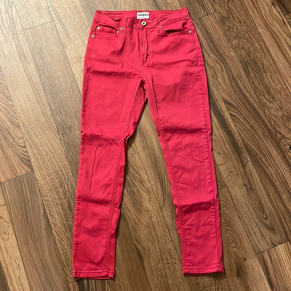 Red Fitted Jeans